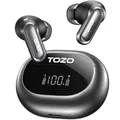 TOZO NC20 Bluetooth-Kopfhörer 6.0,6 Mics & ENC AI für kristallklare Anrufe,LDAC Hi-Res Audio,IPX8,Verbindung mit Zwei Geräten,geringe Latenz,kabelloses Laden,32 EQ (Dunkelschwarz)