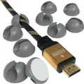 EAZY CASE 12x Kabelclips zur Kabelbefestigung, elastisch & selbstklebend, Kabel Befestigungsclips, Kabelhalter für Kabelmanagement, flexibel, Grau