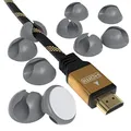 EAZY CASE 12x Kabelclips zur Kabelbefestigung, elastisch & selbstklebend I Kabel Befestigungsclips, Kabelhalter für Kabelmanagement, flexibel, Grau