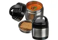 Easy Gifts Aufbewahrungsdose Henkelmann / Brotdose / Lunchbox / Farbe: silber-schwarz