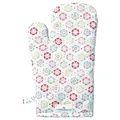 Greengate Ofenhandschuh RIKE Weiß mit Blumen Muster Baumwolle Grillhandschuh