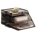 ✅​ Briefablage aus Holz und Metall im Vintage-Stil stapelbarer Schreibtisch
