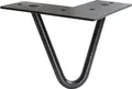 WAGNER Möbelbein HAIRPIN LEG Retro - 12 x 12 x 10 cm, Stahl, schwarz, Bein schräg & Anschraubplatte - 12821001