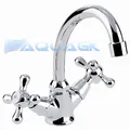 Zweigriff Retro Waschtisch Armatur Waschbecken Wasserhahn Nostalgie b203