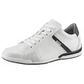 BOSS Sneaker mit BOSS-Markenlabel, Freizeitschuh, Halbschuh, Schnürer,schmale Form weiß 44 EU