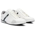 BOSS Herren Sneaker - Saturn Lowp Lux4, Turnschuh, Freizeit, Echtleder Weiß EUR 44