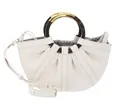 COCCINELLE Shell Handbag Smooth Leather Handtasche Tasche Pearl creme Neu