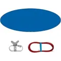 Woltu Pool-Abdeckplane (1-St), mit Ösen Drahtseil Aluminiumverschluss blau 610 cm x 610 cm x 0.01 cm