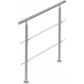 Relaxdays Treppengeländer Edelstahl 1,0 m 2 Pfosten 2 Querstangen 108 cm x 100 cm x 7,5 cm 7,9 kg