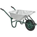 Juskys Schubkarre, Silber, Metall, 59x62x141 cm, Gartenzubehör, Gartenpflege