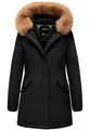 REPUBLIX Damen Gefütterte Dicke Winter Jacke Mantel Parka mit Kapuze RJ-8012 Schwarz 3XL