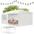 Juskys Partyzelt – Gartenpavillon Mit Dach & Seitenwänden – Gartenzelt Mit 18 M2 Grundfläche – Sonnenschutz Für Outdoor 3x6 M In Weiß