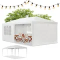 Partyzelt Pavillon Gartenzelt Gartenpavillon Festzelt Gazebo 3x6 m weiß Juskys®