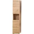 Hochschrank WELLTIME "Avena", braun (asteichefarben), B:37cm H:190cm T:31cm, Schränke, Badezimmerschrank 2-türig mit offenem Fach - 2 verstellbare Böden