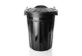 BigDean Mülleimer Wetterfeste Universaltonne mit Deckel Schwarz, Universaltonne, Mit Deckel, 2 Griffen, Clipverschlüssen
