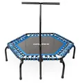 Matchu Sports Mini Trampolin bis 150 kg belastbar Ø 110cm - Fitnesstrampolin PRO mit höhenverstellbarm Haltegriff - Trampoline für Sport und Aus...