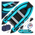 KESSER Schlauchboot für 2 - 4 Personen - WAVE Motor geeignet Freizeitboot Paddelboot Motorboot Angelboot - mit 1 - 2 Sitzbänken - Alu-Boden Paddel Pumpe Reparaturset & Tasche aufblasbar PVC