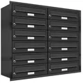 12er Premium Briefkasten Anthrazit RAL 7016 Unterputz Anlage Postkasten 2x6