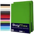 Buymax Spannbettlaken 2-er Set, Doppelpack, Bettlaken, Jersey 100% Baumwolle, Gummizug: rundum, (2 Stück), Pflegeleicht und Atmungsaktiv in Verschiedenen Farben und Größen grün 140 cm x 200 cm