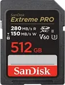 SanDisk Extreme PRO 512 GB V60 UHS-II 280/150MBs Extended Capacity SD SDXC (SDSDXEP-512G-GN4IN)