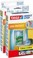 2 Stück tesa Fliegengitter für Fenster inkl. Sonnenschutz, beste tesa Qualität, 1,3m x 1,5m
