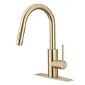 KRAUS Oletto Pull-Down-Einhand-Küchenarmatur mit QuickDock Top Mount Installation Montage Montage in Spot Free Antik Champagner Bronze, KPF-2620SFACB