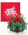 Pop Up Karte „Rote Rosen 3D Geburtstagskarte & Hochzeitskarte - Blumenkarte mit Umschlag zu Hochzeit und Geburtstag