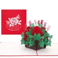 Pop Up Karte "Rote Rosen" - 3D Geburtstagskarte, Muttertagskarte & Einladung
