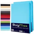Buymax Spannbettlaken 2-er Set, Doppelpack, Bettlaken, Jersey 100% Baumwolle, Gummizug: rundum, (2 Stück), Pflegeleicht und Atmungsaktiv in Verschiedenen Farben und Größen blau 80 cm x 200 cm