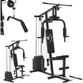 Kraftstation Profigym 2000 Mit Latzug- & Butterflystange, Seilzug & Beinstrecker - 9 Gewichte Mit 40kg - Multistation Krafttraining Zuhause - Artsport