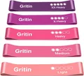 Gritin Fitnessbänder [5er Set] Widerstandsbänder mit 5 Stufen, 100% Latex, Yoga