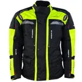Roleff 1123 Enduro- Motorradjacke mit Protektoren |Enduro MX | Offroad Jacke |Größe S-5XL | Klimamembrane | Belüftung | Neongelb