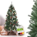 Juskys Künstlicher Weihnachtsbaum Talvi 180 cm mit Metall Ständer, naturgetreu, einfacher Aufbau, Tannenbaum Christbaum Weihnachtsdeko künstlich