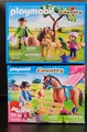 2 er PLAYMOBIL SET " PFERDE / REITER / ZUBEHÖR  " NR. 70294 und 6949 " , NEU !!