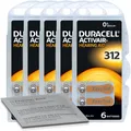 30x Duracell Activair 312 braun Hörgerätebatterie (5x 6er Bl.)+Reinigungstuch