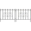 Schmuckzaun Metallzaun Gartenzaun 72x67 cm Zaunelemente 2er Set erweiterbar Rost - Rot/Braun