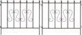 Schmuckzaun Metallzaun Gartenzaun 72x67 cm Zaunelemente 2er Set erweiterbar Rost