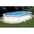 Stahlwandpool Ovalform Classic 730x375x120 Cm, Stahl 0,4 Mm Weiß, Folie 0,3 Mm Blau, Overlap