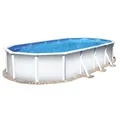 Stahlwandpool ovalform Classic 730x360x120 cm, Stahl 0,4 mm weiß, Folie 0,3 mm