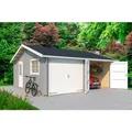 LASITA MAJA Blockgarage "Falkland", BxT: 628,6 x 635 cm (Außenmaß), Holz - grau