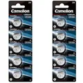 Camelion CR1620 Lithium Knopfzelle 3V - 10 Batterien - 2 x 5er Streifen