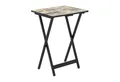 COSTWAY Gartentisch (4-St), Klapptisch Bistrotisch wetterfest