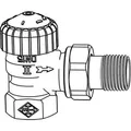 mit integrierter stufenloser Präzisions-Voreinstellung und weißer Bauschutzkappe · Anschluss für Thermostat-Köpfe und Stellantriebe M 30 x 1,5Wei