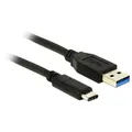 DeLOCK 0.5m USB3.1-C/USB3.1-A USB Kabel USB 3.2 Gen 2 (3.1 Gen 2) 0,5 m USB A USB C 10 Gbit/s Schwarz
