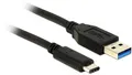 Delock USB-Kabel USB-A Stecker, USB-C Stecker 0.50m Schwarz 83869