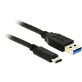 Delock USB-Kabel USB-A Stecker, USB-C® Stecker 0.50 m Schwarz 83869