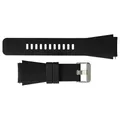 vhbw Ersatz Armband kompatibel mit Samsung Galaxy Watch 46mm Fitnessuhr, Smartwatch - 13,1 + 7,1 cm geriffelt Silikon schwarz