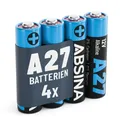 ABSINA 4x A27 Batterie 27A 12V Alkaline Batterien mit langer Haltbarkeit