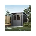 Weide Gartenhaus Aluminium & WPC Gerätehaus mit Doppeltür 218x218 cm Wetterfest in Anthrazit?