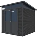 Weide Gartenhaus Aluminium Gerätehaus mit Doppeltür 218x218x226 cm Wetterfest Anthrazit